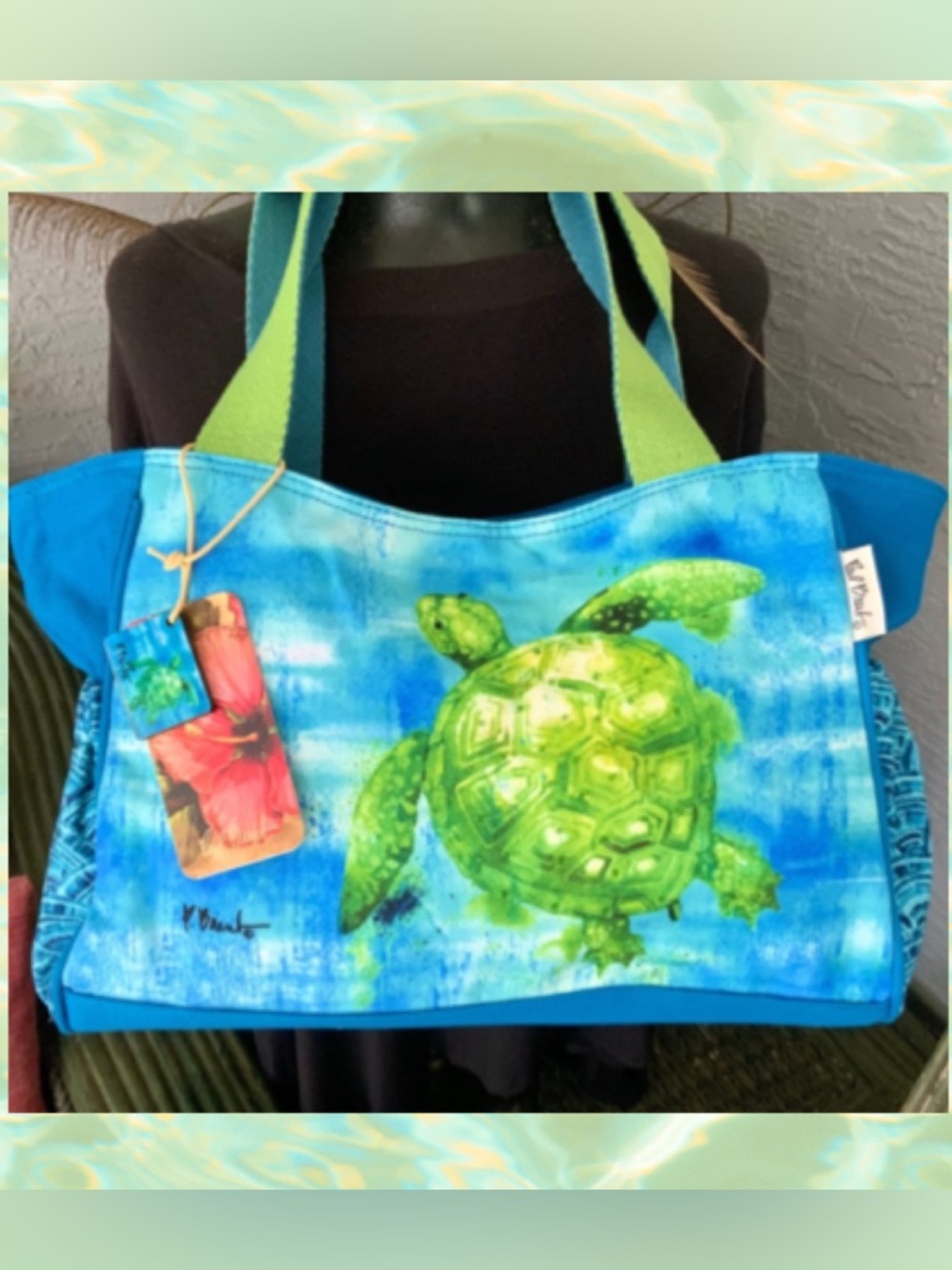 SEA TURTLE TROPICAL SUMMER Tote HANDBAG - SHOULDER  BAG 💙  NWT 💙 LIGHTWEIGHT